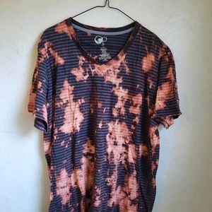 Upcycled OP V neck reverse tie dyed